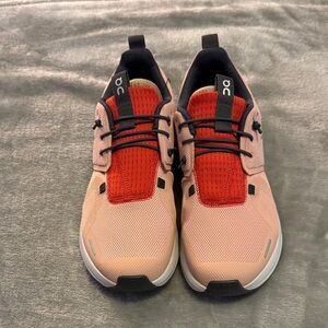 On Cloud Pink and Red Sneakers Youth size 6